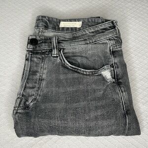 All Saints Men's Cigarette Jeans, Distressed Black, 30 W, 30 L